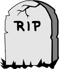 a gravestone with the word rip on it